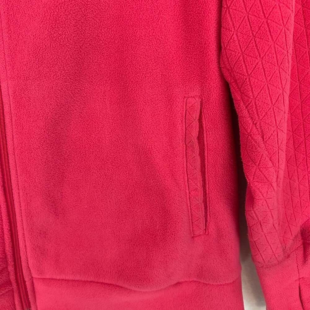 TEK GEAR WOMEN'S FULL-ZIP FLEECE JACKET IN HOT PINK, MOCK NECK POCKETS SIZE 1L - Picture 5 of 11